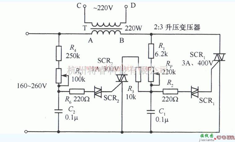 电源电路中的双向可控硅交流稳压器的电路图  第1张