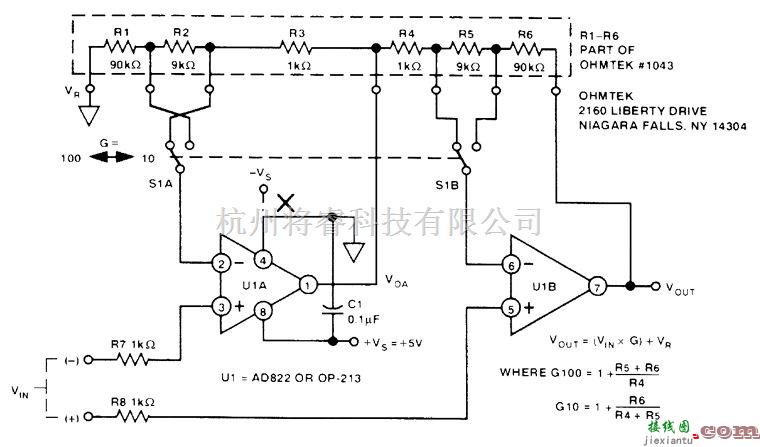 线性放大电路中的可编程增益仪表放大器  第1张