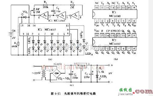 光控循环闪烁彩灯电路的应用  第1张