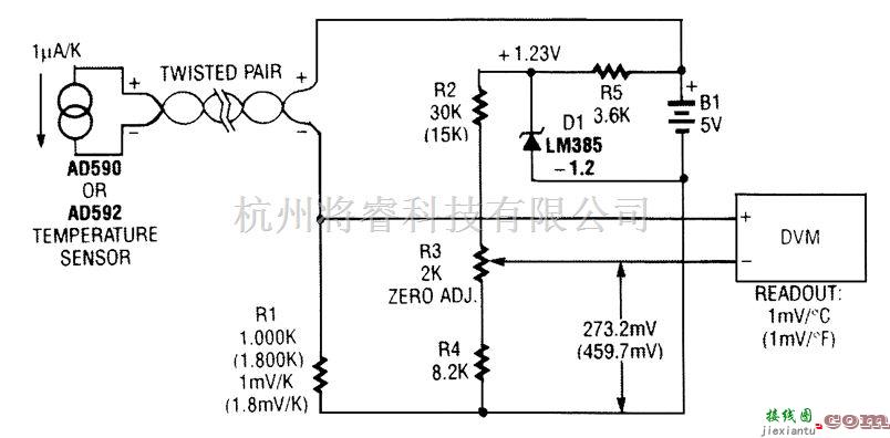 传感器电路中的远程温度传感电路  第1张