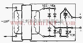 电源电路中的简易的电源变换器印制电路图  第1张