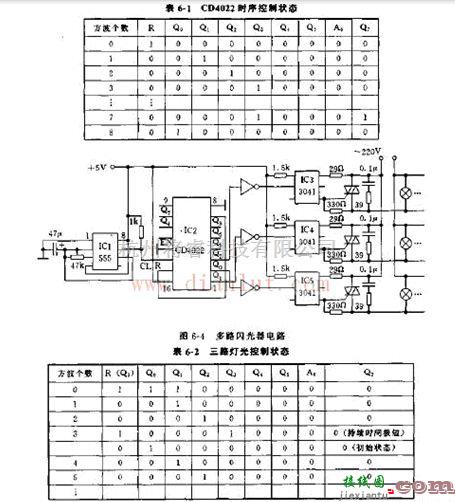 多路闪光器电路的时序状态和电路  第1张