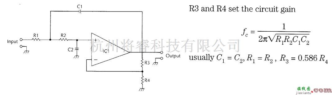 滤波器中的Sallen-Key低通滤波器  第1张