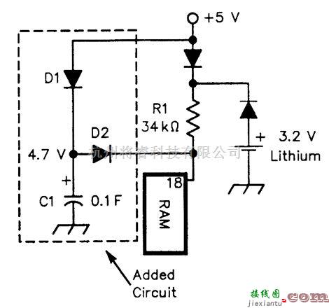光电电路中的锂电池内存备份电池更换电路  第1张