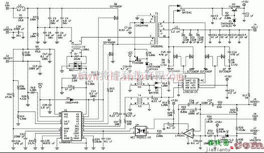 电源电路中的基于LM5035C的评估板电路图  第1张