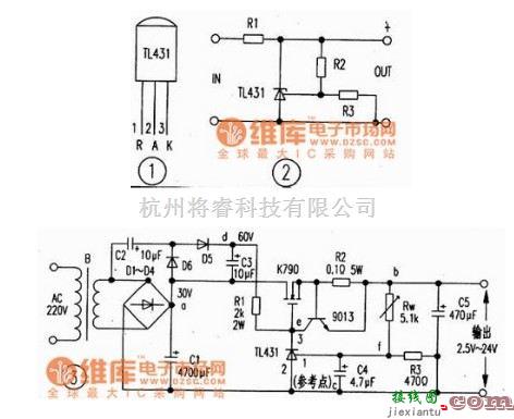 电源电路中的利用TL431作大功率可调稳压电源电路原理图  第1张