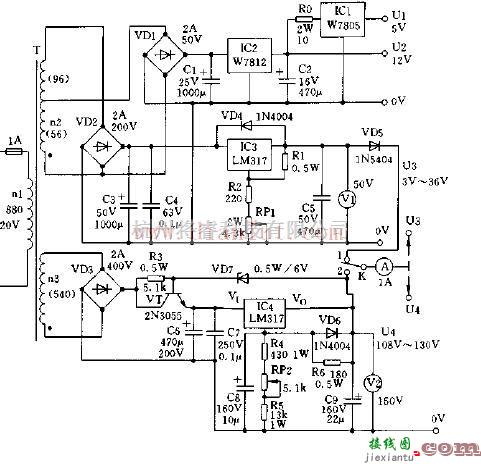 电源电路中的基于W7805芯片制作电源电路  第1张