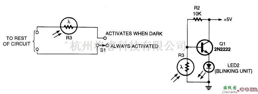 LED电路中的光开关LED信号器  第1张