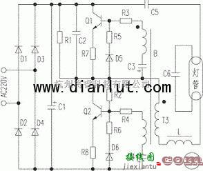 电源电路中的节能灯的维修电路图和原理图  第1张