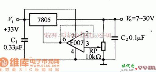 电源电路中的三端固定集成稳压器电路原理图  第1张