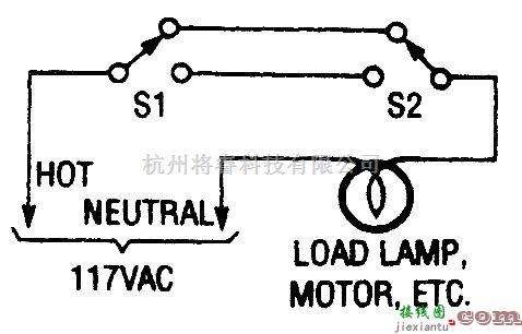 开关电路中的遥控双向交流开关布线图  第1张