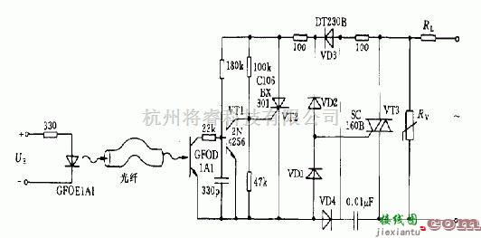 电源电路中的光导纤控制的双向晶闸管交流开关电路  第1张