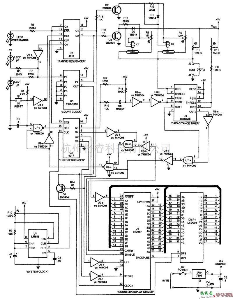 仪器仪表中的自动测距数字电容表  第1张