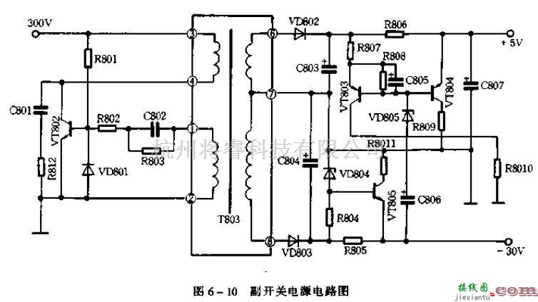 电源电路中的设置与不设置副电源的同一开关电源电路图  第1张