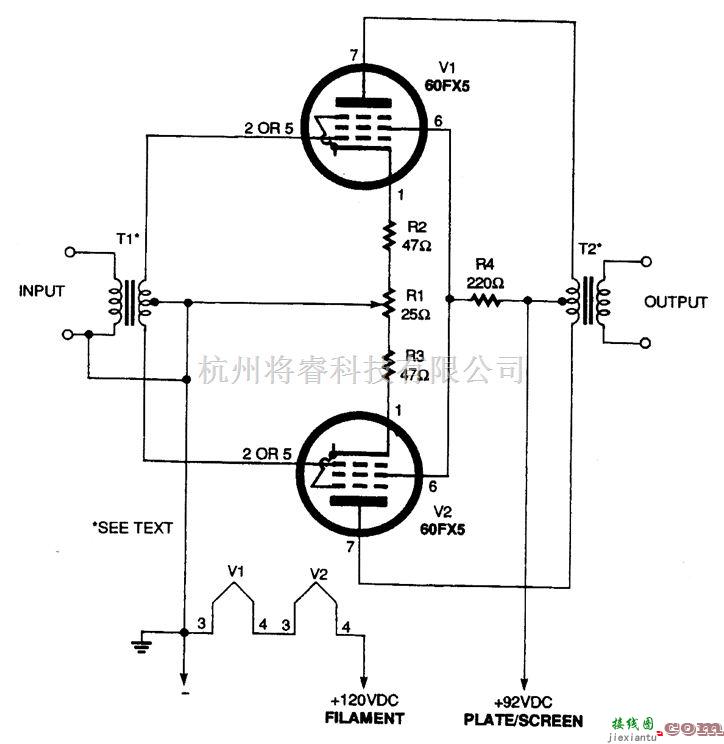 线性放大电路中的简单真空管放大器  第1张