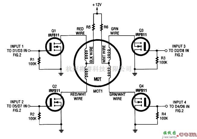 基础电路中的场效晶体管驱动步进电机电路  第1张
