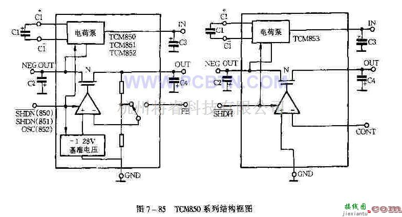 电源电路中的TCM850系列结构框图  第1张