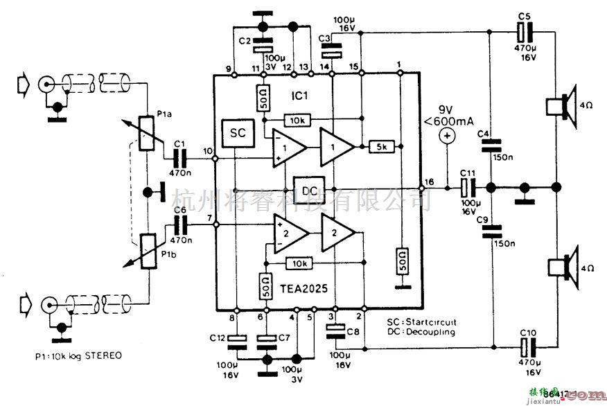 音频电路中的迷你立体声放大器  第1张