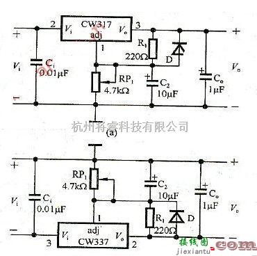 电源电路中的三端可调式稳压器电路原理图  第1张