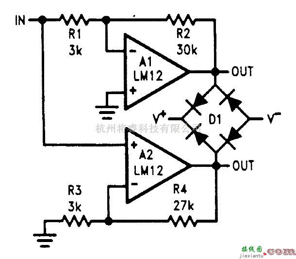 运算放大电路中的两个功率运算放大器的桥接  第1张