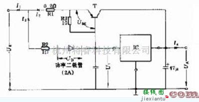 电源电路中的具有电流限制的稳压电路图  第1张