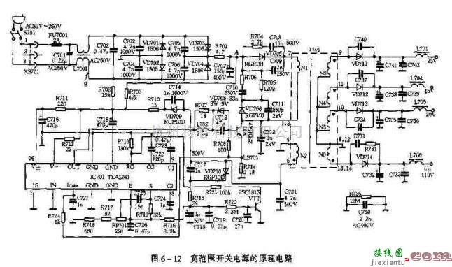 电源电路中的一种彩色电视机用的宽范围开关电源  第1张