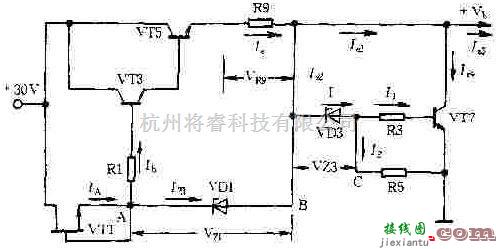 电源电路中的稳流稳压式晶体管放大器电源的稳压电路图  第1张