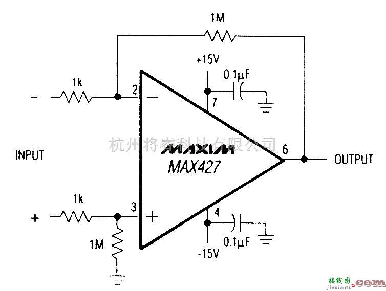 线性放大电路中的精度高增益差分放大器  第1张