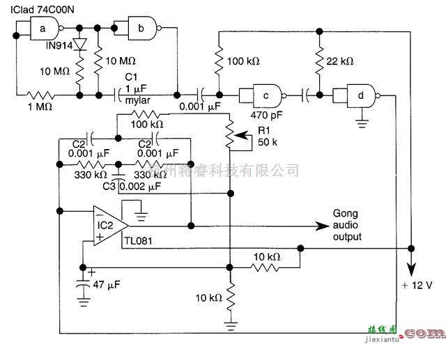 音频电路中的电子锣电路  第1张