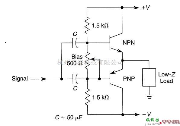 线性放大电路中的基本互补AB类功率放大器  第1张