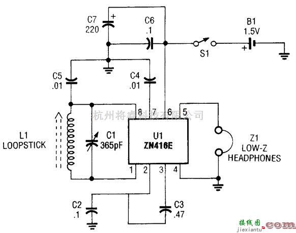 音频电路中的简单的1.5 V 调幅广播接收器  第1张