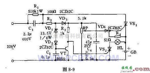 电源电路中的充电应急两用灯电路  第1张