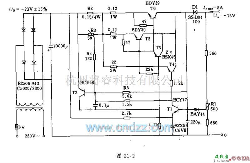 电源电路中的采用简单元件设计12v/5A蓄电池自动充电装置电路  第1张