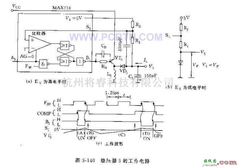 电源电路中的MAX714系列稳压器的工作电路  第1张