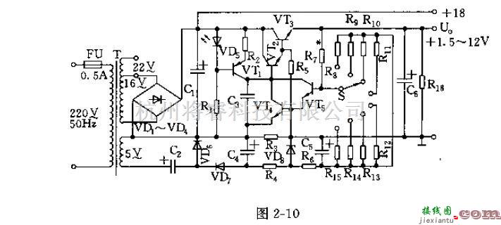 电源电路中的八挡可选直流稳压电源电路图及其工作原理  第1张