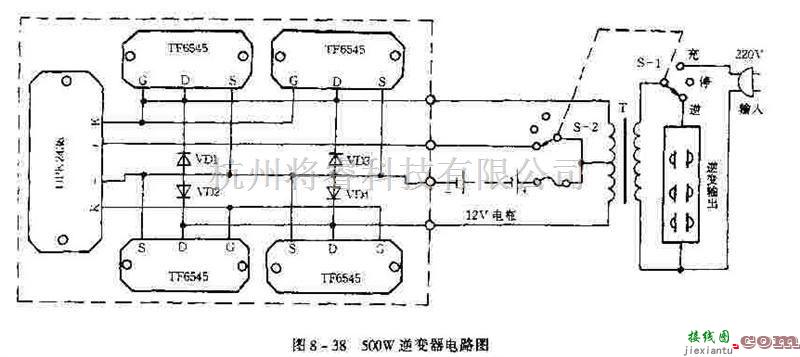 电源电路中的500W逆变器电路图  第1张