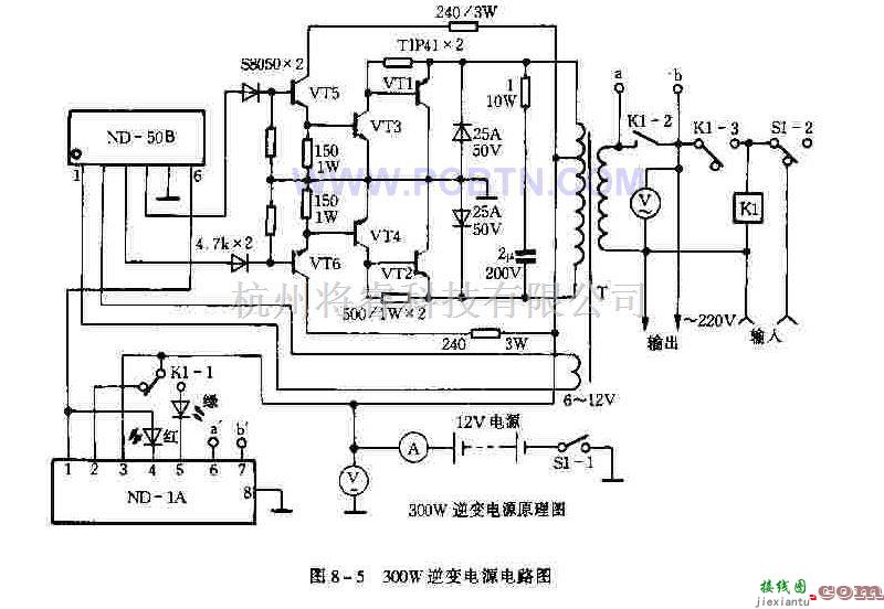 电源电路中的300w逆变电源电路图  第1张