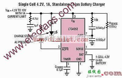 电源电路中的基于LTC4052的脉冲充电器电路  第1张