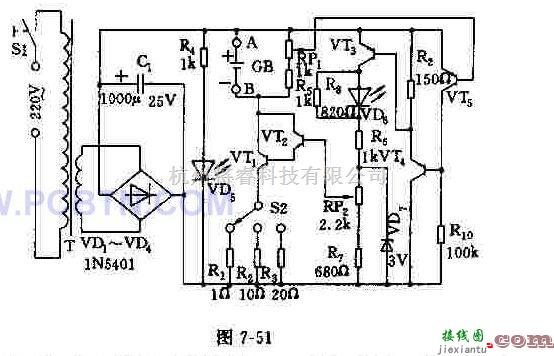 电源电路中的恒流可调自动充电器  第1张