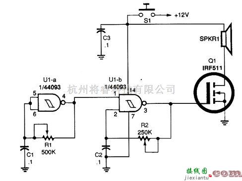 语音电路中的摩托车用的喇叭电路  第1张