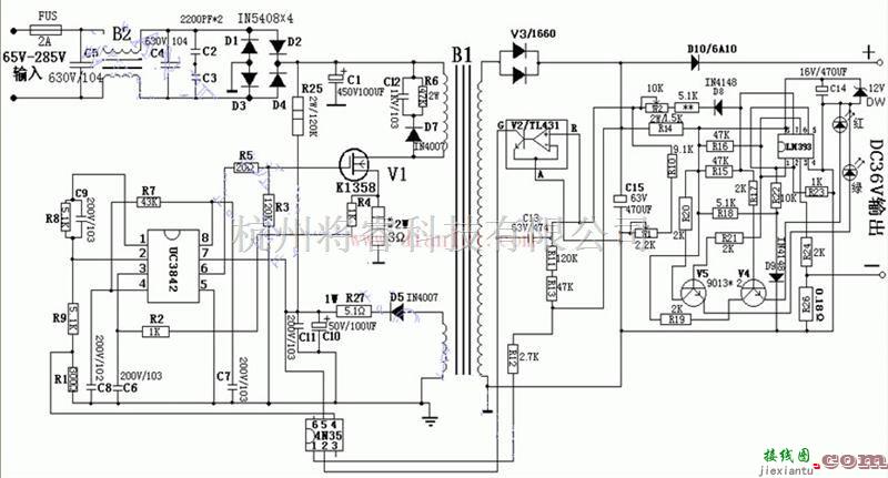 电源电路中的36V电动车输出充电器电路  第1张