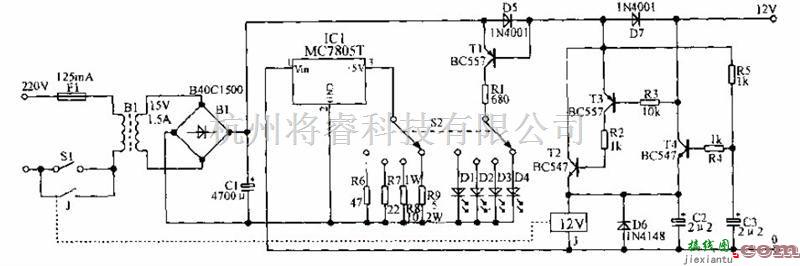 电源电路中的12V大容量蓄电池充电器  第1张