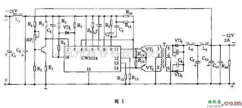 电源电路中的利用CW3524构成的开关电源  第1张