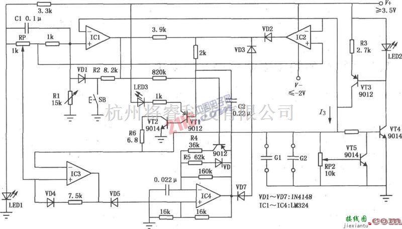 电源电路中的基于LM324的先放后充镉镍电池充电器电路  第1张