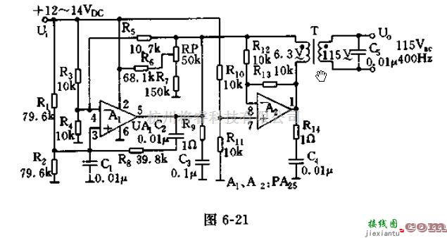 电源电路中的利用放大器设计115V、400HZ的电源电路  第1张