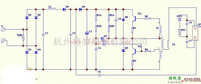 电源电路中的电子镇流器原理电路  第1张