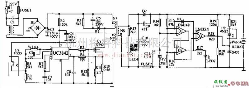 电源电路中的由lm324构成的电动车充电器电路  第1张