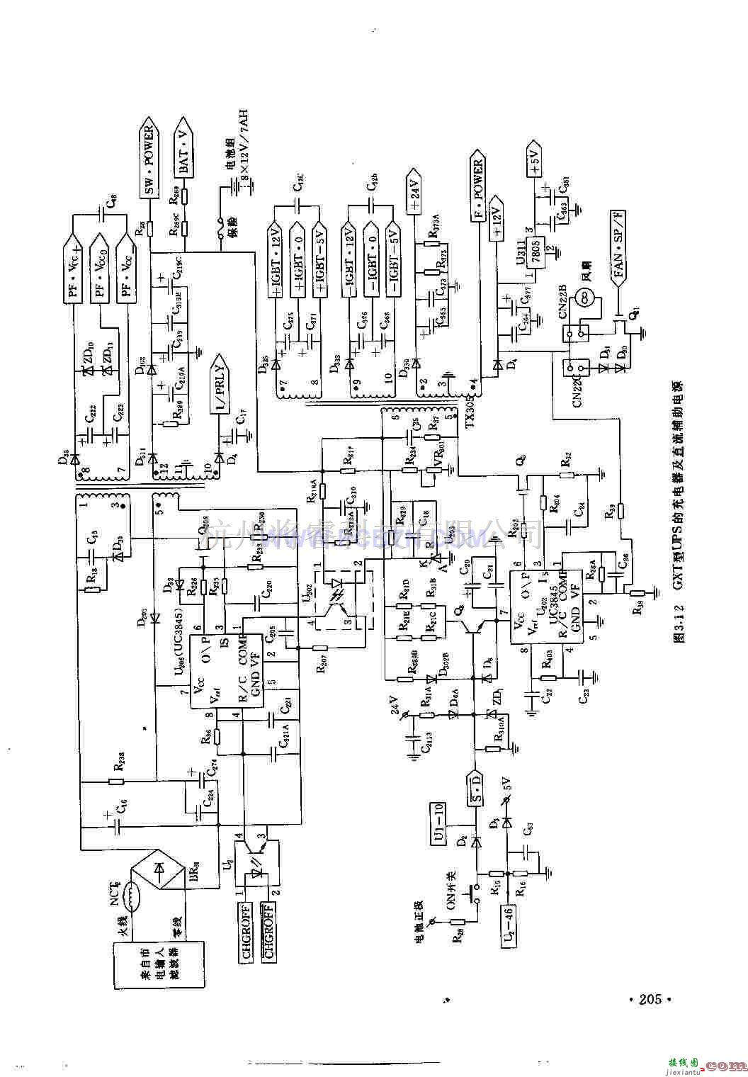 电源电路中的GXT型UPS的充电器及直流辅助电源  第1张