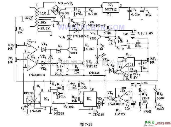 电源电路中的利用晶闸管实现对讲机快速充电的电路  第1张