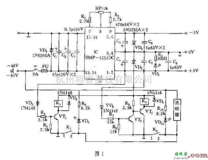 电源电路中的具有对称输出的5V电源稳压器工作原理  第1张